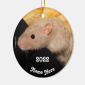 Speciaal Lila  Geavanceerd Fancy Geplaatste Rat Keramisch Ornament (Links)