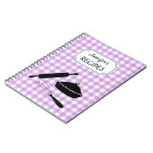 Speciaal Lila Gingham Pset Pattern Recipe Notitieboek (Linkerzijde)