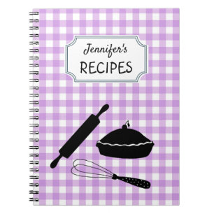 Speciaal Lila Gingham Pset Pattern Recipe Notitieboek