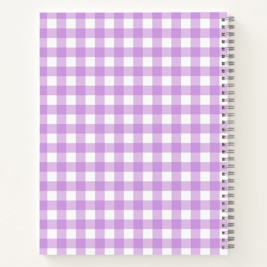 Speciaal Lila Gingham Pset Pattern Recipe Notitieboek (Achterkant)