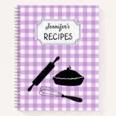 Speciaal Lila Gingham Pset Pattern Recipe Notitieboek (Voorkant)