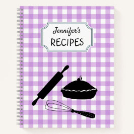 Speciaal Lila Gingham Pset Pattern Recipe Notitieboek
