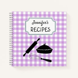 Speciaal Lila Gingham Pset Pattern Recipe Notitieboek