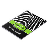 Speciaal Limoen Black White Zebra Stripe Journal Notitieboek (Linkerzijde)