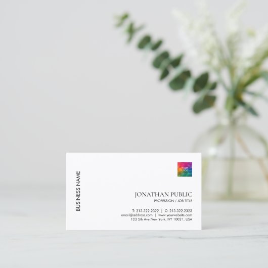 Speciaal Logo Sjabloon Professional Elegant Visitekaartje (Staand voorkant)