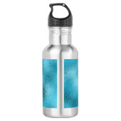 Speciaal logo van een blauw metaalbedrijf waterfles  (Achterkant)