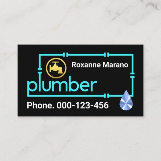 Speciaal Loodgieter Pijp Lijst Visitekaartje (Voorkant)