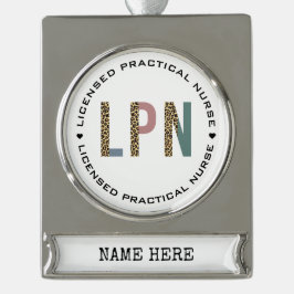 Speciaal LPN-gelicentieerde praktijkverpleegkundig Verzilverd Banner Ornament