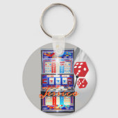 Speciaal Lucky Slot Machine Sleutelhanger Silver (Voorkant)
