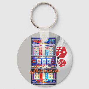 Speciaal Lucky Slot Machine Sleutelhanger Silver