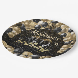 Speciaal Luxe 40e Birthday-ballonpapier PL Papieren Bordje