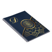 Speciaal Luxe Gold Mandala Art Blue Notitieboek (Rechterzijde)