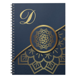 Speciaal Luxe Gold Mandala Art Blue Notitieboek