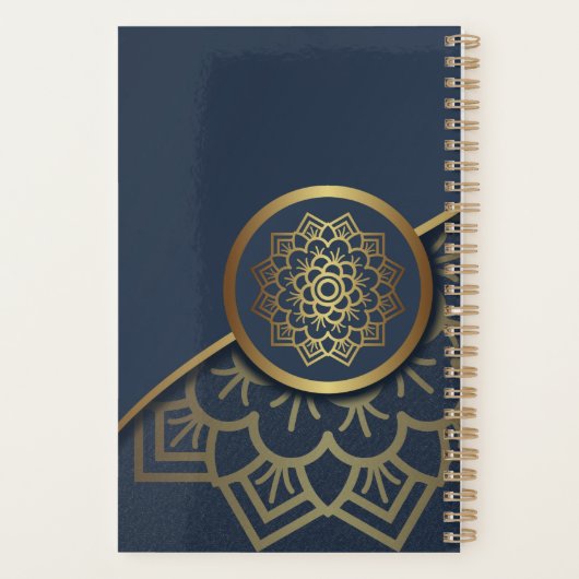 Speciaal Luxe Gold Mandala Art Blue Planner (Achterkant)