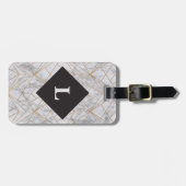 Speciaal Luxureus bagagelabel met witte marmer (Voorkant horizontaal)