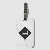 Speciaal Luxureus bagagelabel met witte marmer (Voorkant (verticaal))