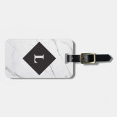 Speciaal Luxureus bagagelabel met witte marmer (Voorkant horizontaal)