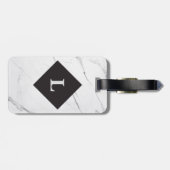 Speciaal Luxureus bagagelabel met witte marmer (Achterkant horizontaal)