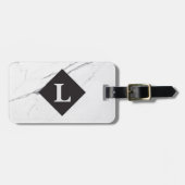 Speciaal Luxureus bagagelabel met witte marmer (Voorkant horizontaal)