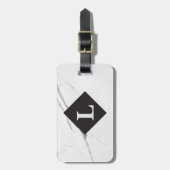 Speciaal Luxureus bagagelabel met witte marmer (Voorkant verticaal)