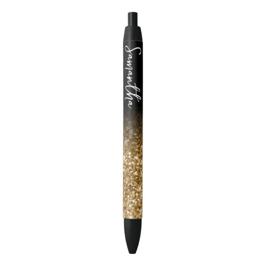 Speciaal Luxury Gold Glitter Ombre Zwarte Inkt Pen (Voorkant Verticaal)
