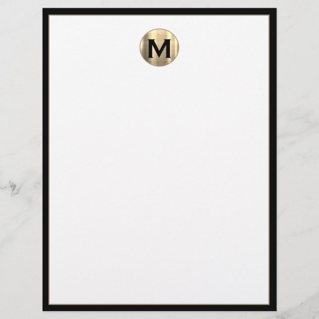 Speciaal Luxury Monogram Initiaal Letterhead Briefhoofd (Voorkant)