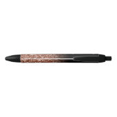 Speciaal Luxury Roos Gold Glitter Ombre Zwarte Inkt Pen (Achterkant)