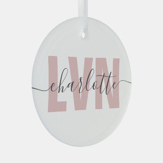 Speciaal LVN-gelicentieerd grafisch verpleegster Glas Ornament (Voorkant Rechts)