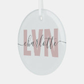 Speciaal LVN-gelicentieerd grafisch verpleegster Glas Ornament (Voorkant links)