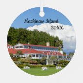 Speciaal Mackinaw Island Hotel Kerstmis Metalen Ornament (Achterkant)