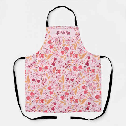 Speciaal magenta Love & Butterflies Schort (Voorkant)