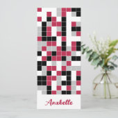 Speciaal magenta rood geometrisch Bladwijzer (Staand voorkant)