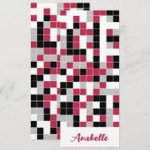 Speciaal magenta rood geometrisch Bladwijzer (Voorkant / Achterkant)