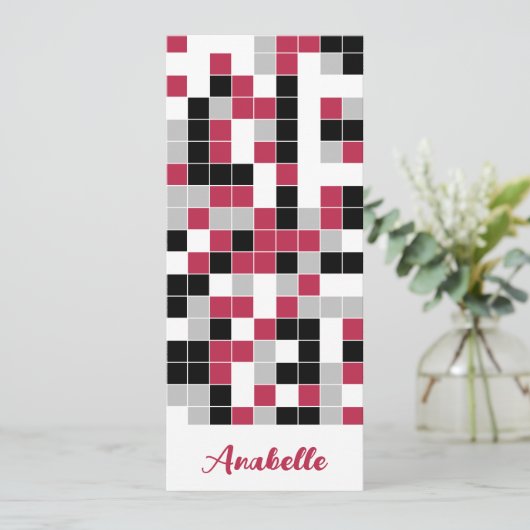 Speciaal magenta rood geometrisch Bladwijzer (Staand voorkant)