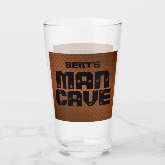 Speciaal Man Cave Copper Diamondplate Glass Glas (Achterkant)