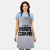 Speciaal Man Cave Stainless Steel Diamondplate Schort (Gedragen)