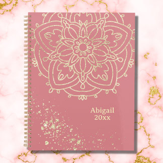 Speciaal Mandala Roos Roze Gold Meditation Planner
