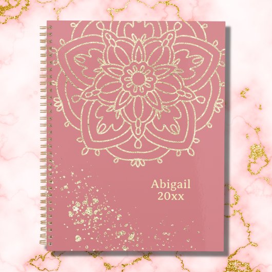 Speciaal Mandala Roos Roze Gold Meditation Planner
