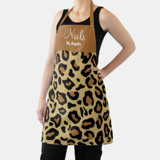 Speciaal Manicurist Nail Tech leopard Schort