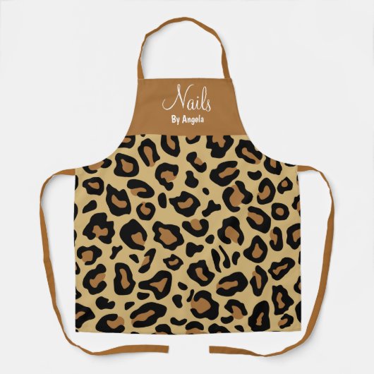 Speciaal Manicurist Nail Tech leopard Schort (Voorkant)