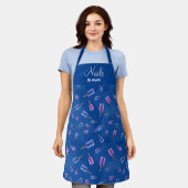 Speciaal Manicurist Nail Tech Navy Apron Schort (Gedragen)