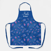 Speciaal Manicurist Nail Tech Navy Apron Schort (Voorkant)