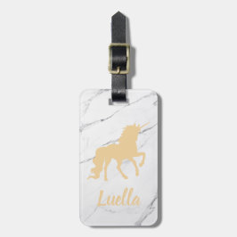 Speciaal Marble Gold Unicorn bagagelabel