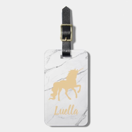Speciaal Marble Gold Unicorn bagagelabel (Voorkant verticaal)