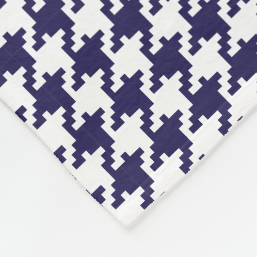 Speciaal marineblauw- en wittochtpatroon fleece deken (Hoek)