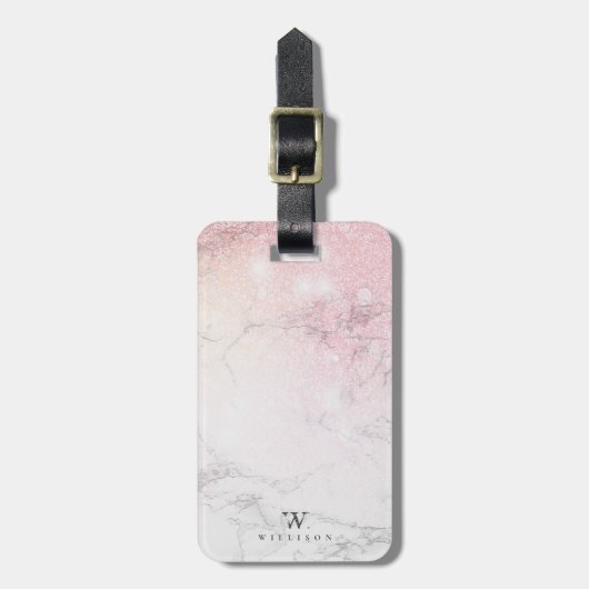 Speciaal Marmer met glittergegevens Bagagelabel (Voorkant verticaal)