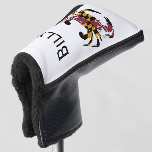 Speciaal Maryland Flag & Crab Putter Hoesje Golfheadcover (3/4 voorkant)