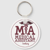 Speciaal medisch assistent Burgundy Sleutelhanger (Voorkant)