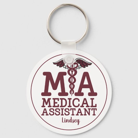 Speciaal medisch assistent Burgundy Sleutelhanger (Voorkant)