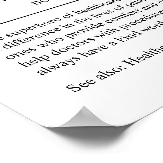 Speciaal medisch assistent Gift Poster (Hoek)